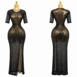 midnight mesh maxi dress