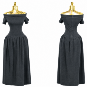 elegant off shoulder midi dress