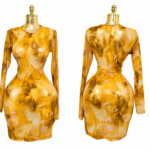 golden marble bodycon mini dress