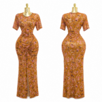 floral ruched maxi dress
