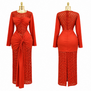 Home ruby luxe mesh detail midi dress