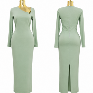 Home sage elegance long sleeve maxi dress
