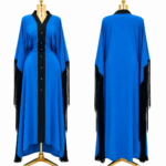 royal blue fringe kaftan maxi dress