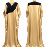 luxe gold satin kaftan maxi dress