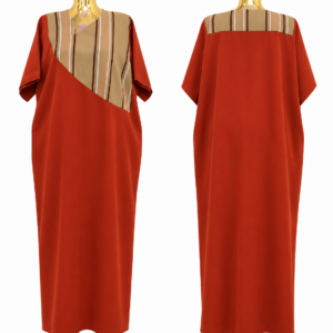 elegant stripe panel maxi kaftan dress
