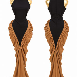 noir sculpt ruched mermaid gown