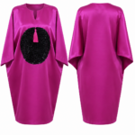 fuchsia luxe embellished kaftan dress
