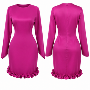 fuchsia charm ruffle hem dress