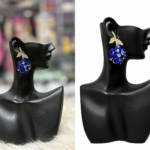 sapphire bloom statement earrings