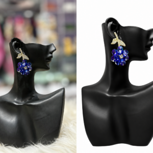 sapphire bloom statement earrings
