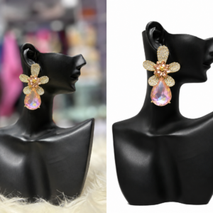 crystal bloom drop statement earrings