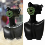emerald spiral statement earrings