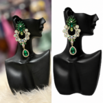 emerald crystal drop earrings