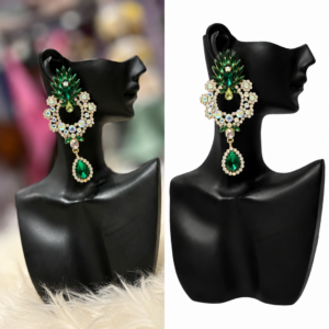 emerald crystal drop earrings