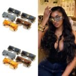 luxury oversized square shield sunglasses