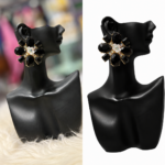 midnight bloom crystal statement earrings