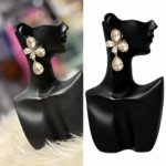 crystal butterfly drop earrings