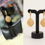 luxe gold filigree globe drop earrings