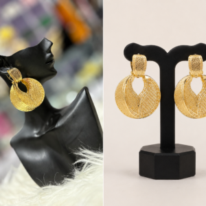 golden filigree statement hoop earrings